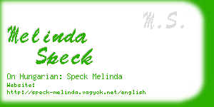 melinda speck business card